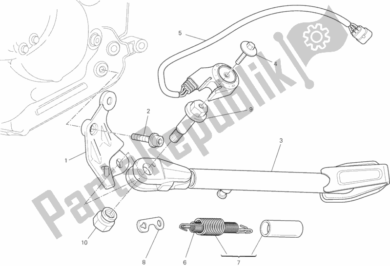 Toutes les pièces pour le Béquille Latérale du Ducati Monster 696 ABS USA Anniversary 2013